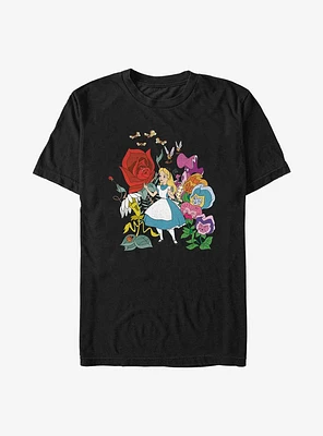 Disney Alice Wonderland Flower Afternoon Extra Soft T-Shirt