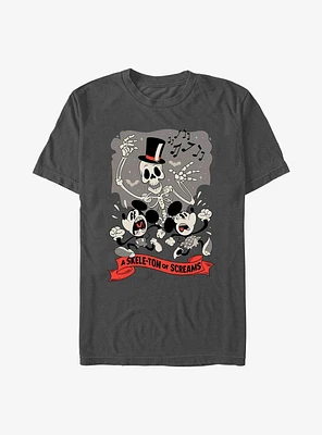 Disney Mickey Mouse A Skele-Ton Of Screams Extra Soft T-Shirt