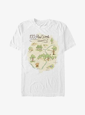 Disney Winnie The Pooh 100 Acre Map Extra Soft T-Shirt