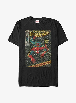 Marvel Spider-Man Comic Book Cover Extra Soft T-Shirt