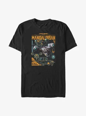 Star Wars The Mandalorian Razor Crest Poster Big & Tall T-Shirt