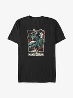 Star Wars The Mandalorian Grunge Trio Mando, Grogu, and Bo-Katan Big & Tall T-Shirt