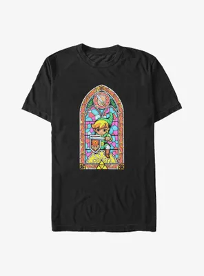 The Legend of Zelda Bright Stained Glass Link Window Big & Tall T-Shirt