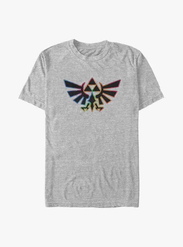 The Legend of Zelda Rainbow Outline Hyrule Crest Big & Tall T-Shirt