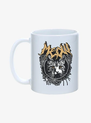 Hot Topic Meow Cat Spiderweb Mug 11oz