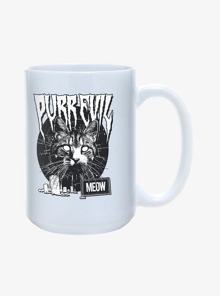 Hot Topic Purr Evil Meow Cemetery Mug 15oz