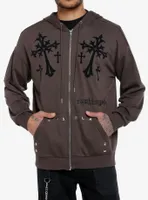 Social Collision® Gothic Cross Studded Hoodie