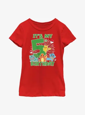 Pokemon It's My 5th Birthday Youth Girls T-Shirt