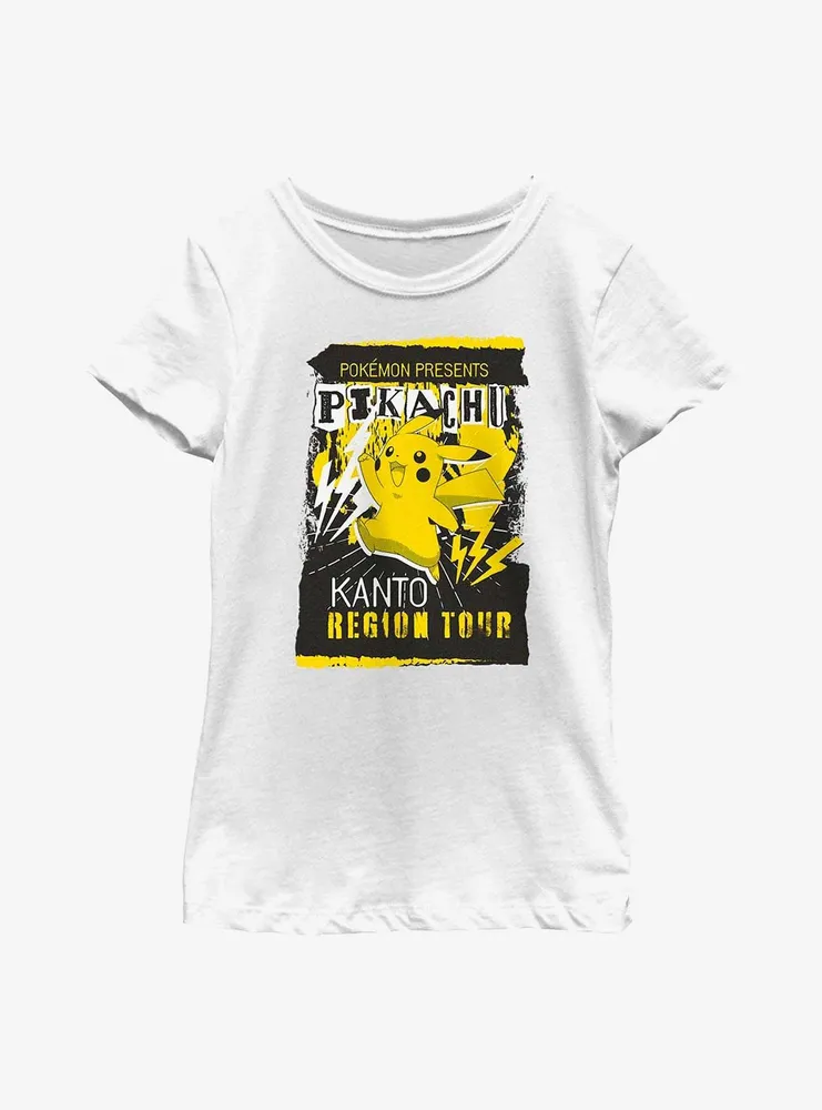 Pokemon Pikachu Kanto Region Tour Youth Girls T-Shirt