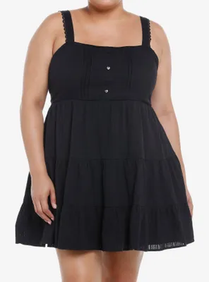 Sweet Society Black Lace Tiered Sweetheart Dress Plus