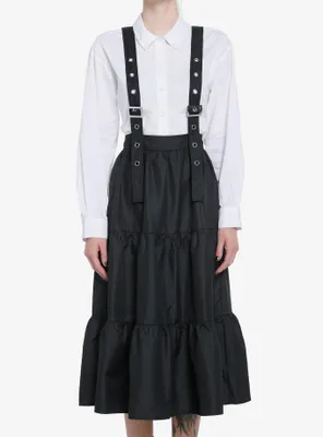 Cosmic Aura Black Tiered Suspender Skirt