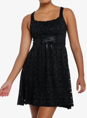 Cosmic Aura Black Lace Sweetheart Dress