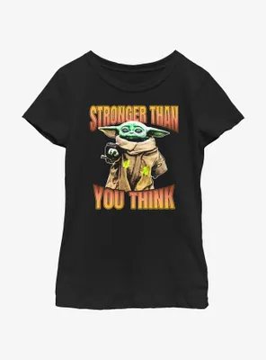 Star Wars The Mandalorian Grogu Stronger Than You Think Youth Girls T-Shirt