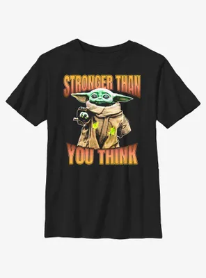 Star Wars The Mandalorian Grogu Stronger Than You Think Youth T-Shirt