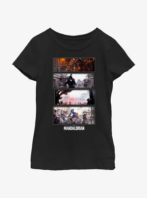 Star Wars The Mandalorian Battle Sequence Youth Girls T-Shirt