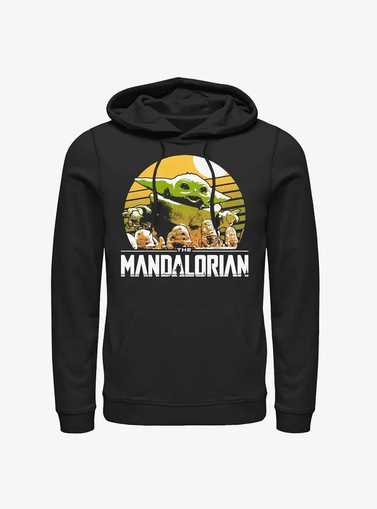 Star Wars The Mandalorian Grogu Playing With Stone Crabs Hoodie