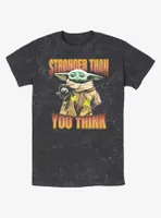 Star Wars The Mandalorian Grogu Stronger Than You Think Mineral Wash T-Shirt