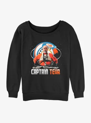 Star Wars The Mandalorian Captain Teva Womens Slouchy Sweatshirt