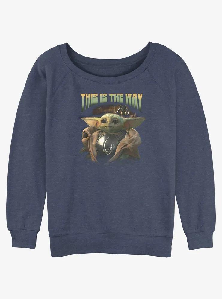 Star Wars The Mandalorian Grogu Clan of Two Womens Slouchy Sweatshirt BoxLunch Web Exclusive