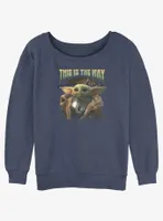 Star Wars The Mandalorian Grogu Clan of Two Womens Slouchy Sweatshirt BoxLunch Web Exclusive