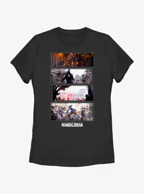 Star Wars The Mandalorian Battle Sequence Womens T-Shirt