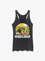 Star Wars The Mandalorian Grogu Playing With Stone Crabs Womens Tank Top