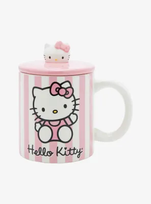 Sanrio Hello Kitty Striped Mug with Lid