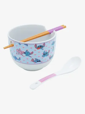 Disney Lilo & Stitch: The Series Stitch & Angel Waves Ramen Bowl with Chopsticks and Spoon