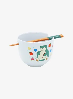 Pokémon Snorlax and Fruits Ramen Bowl with Chopsticks