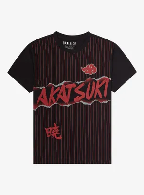 Naruto Shippuden Akatsuki Striped T-Shirt - BoxLunch Exclusive