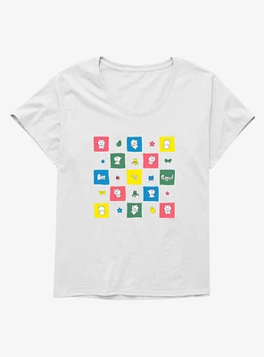 Bee And Puppycat Checkerboard Icons Girls T-Shirt Plus