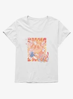 Bee And Puppycat Watercolor Art Flowers Girls T-Shirt Plus