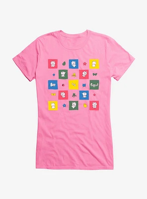 Bee And Puppycat Checkerboard Icons Girls T-Shirt