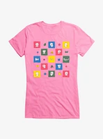 Bee And Puppycat Checkerboard Icons Girls T-Shirt