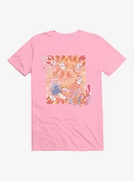 Bee And Puppycat Watercolor Art Flowers T-Shirt