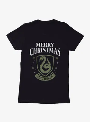 Harry Potter Merry Christmas Slytherin Womens T-Shirt