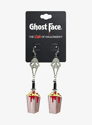 Scream Ghost Face Popcorn Earrings