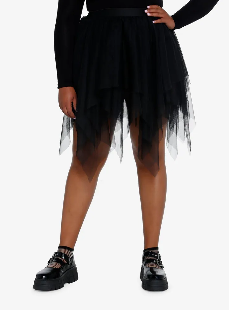 Cosmic Aura Black Hanky Hem Tutu Skirt Plus