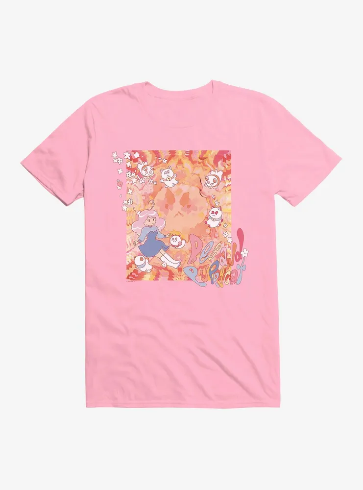 Bee And Puppycat Watercolor Art Flowers T-Shirt