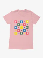 Bee And Puppycat Checkerboard Icons Womens T-Shirt