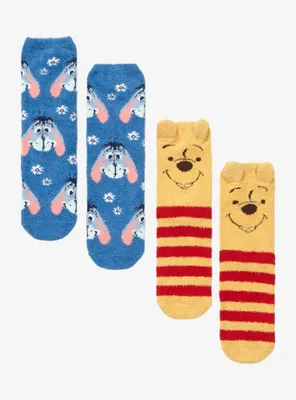 Disney Winnie The Pooh Eeyore & Pooh Fuzzy Socks 2 Pair