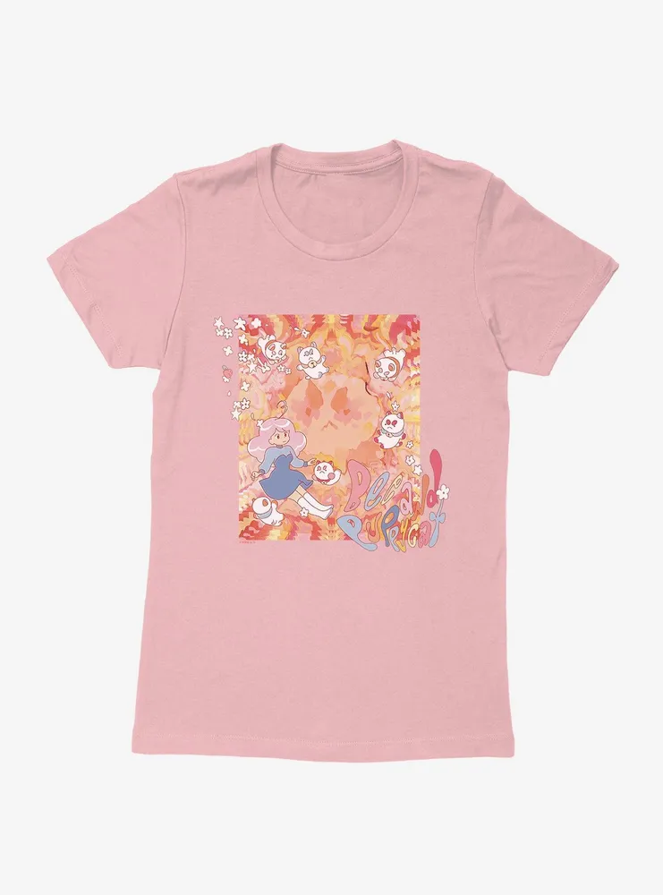 Bee And Puppycat Watercolor Art Flowers Womens T-Shirt