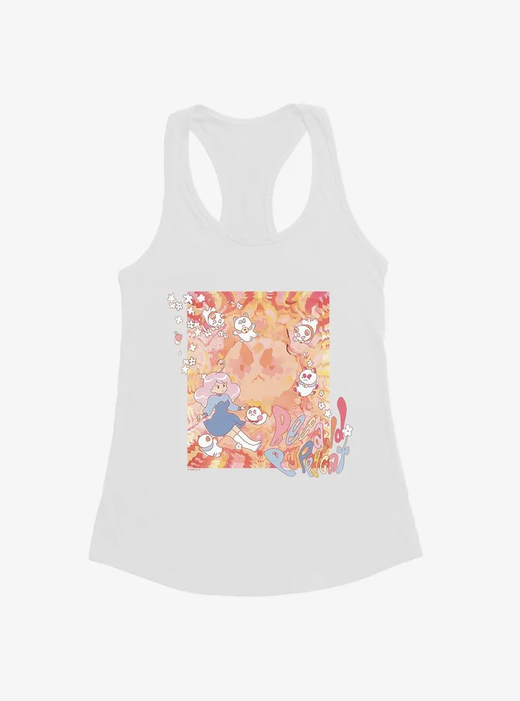 Bee And Puppycat Watercolor Art Flowers Womens Tank Top