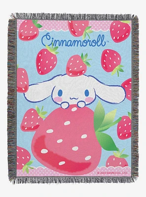 Cinnamoroll Strawberry Surprise Woven Tapestry Throw Blanket