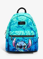 Disney Lilo & Stitch Blue Tropical Leaves Mini Backpack