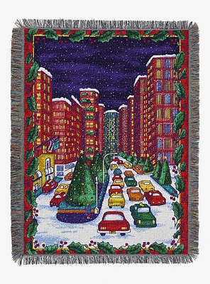 Holiday City Woven Tapestry Throw Blanket