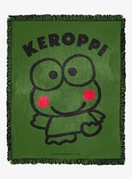 Keroppi Friendly Froggy Woven Jacquard Throw Blanket