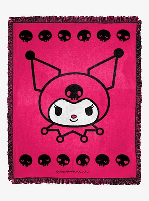 Kuromi Sugar And Skulls Woven Jacquard Throw Blanket