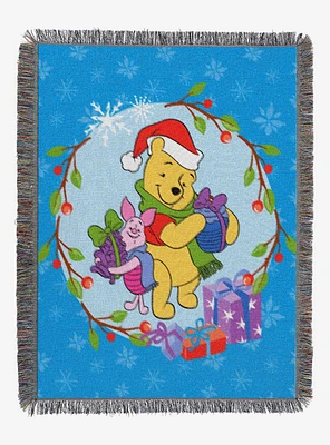Disney Winnie The Pooh Homemade Holiday Woven Tapestry Throw Blanket