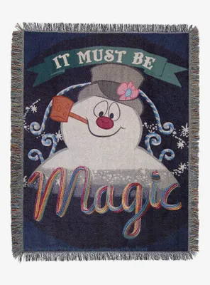 Frosty The Snowman It's Magic Woven Tapestry Throw Blanket